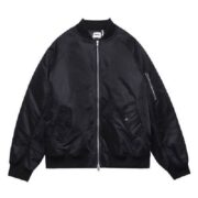Black Essentials Bomber Baseball Jacket